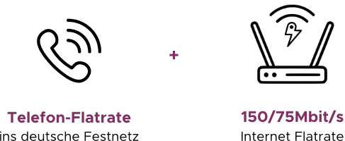 fon and surf icon mit Text