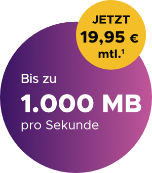 Preisanzeige für Highspeedinternet